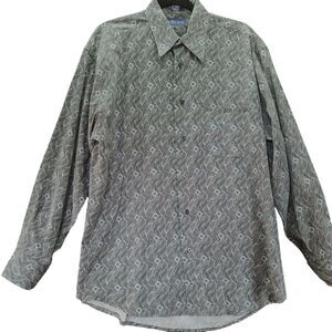 Chereskin Mens Button Up Multi-Color Size Medium 100% Cotton Long Sleeve Collar